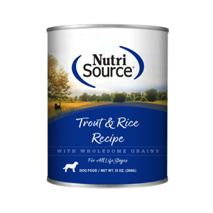 NutriSource Trout & Rice Canned Dog Food 12/13oz NutriSource, Canned, Trout, rice, Dog Food